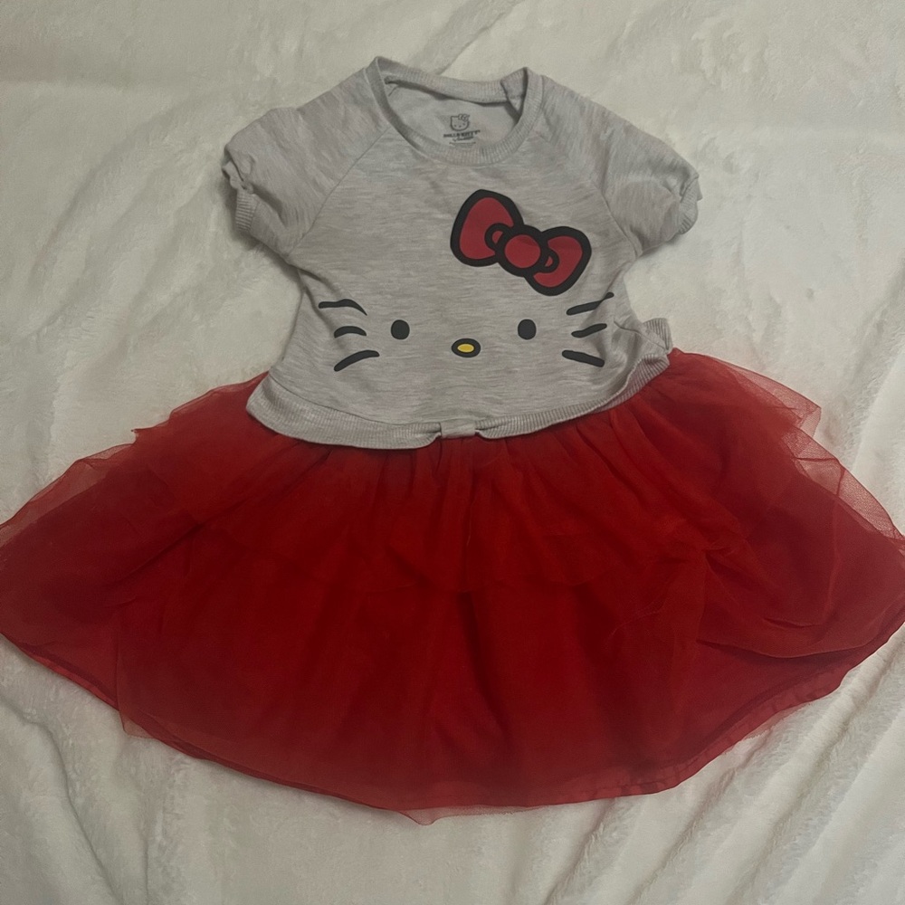 Hello Kitty Gray and Red Casual Dress for Kids
